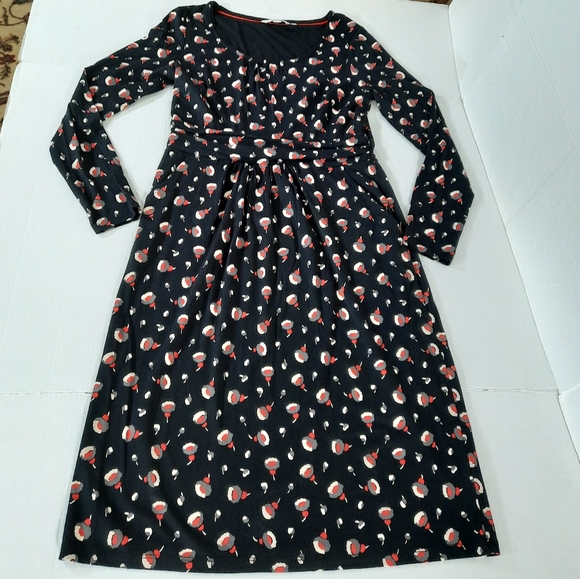 Boden Mabel Floral Long Sleeve Jersey Dress 8L - Picture 2 of 7